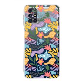 Printify Samsung Galaxy M31s Uyumlu Kamera Korumalı Kapak Memphis Desen Tasarımlı Şeffaf Cep Telefonu Kılıfı