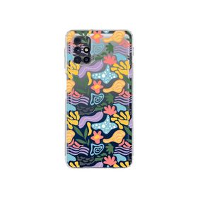 Printify Samsung Galaxy M31s Uyumlu Kamera Korumalı Kapak Memphis Desen Tasarımlı Şeffaf Cep Telefonu Kılıfı