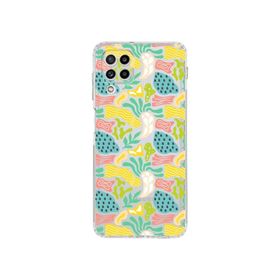 Printify Samsung Galaxy M32 Uyumlu Kamera Korumalı Kapak Memphis Desen Tasarımlı Şeffaf Cep Telefonu Kılıfı
