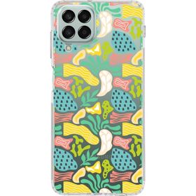Printify Samsung Galaxy M33 İle Uyumlu 1mm Kapak Memphis Desen Tasarımlı Şeffaf Silikon Cep Telefonu Kılıfı