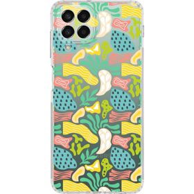 Printify Samsung Galaxy M33 Uyumlu Kamera Korumalı Kapak Memphis Desen Tasarımlı Şeffaf Cep Telefonu Kılıfı