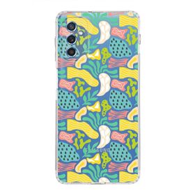 Printify Samsung Galaxy M51 İle Uyumlu 1mm Kapak Memphis Desen Tasarımlı Şeffaf Silikon Cep Telefonu Kılıfı