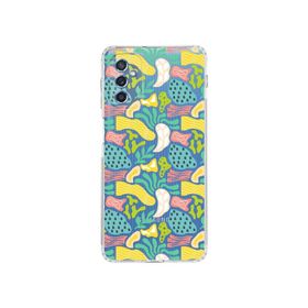 Printify Samsung Galaxy M51 İle Uyumlu 1mm Kapak Memphis Desen Tasarımlı Şeffaf Silikon Cep Telefonu Kılıfı