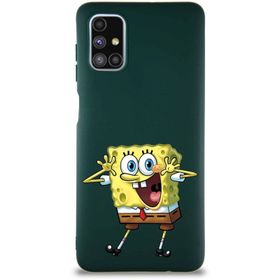 Printify Samsung Galaxy M51 Soft Premier Kapak Sünger Bob Tasarımlı Silikon Cep Telefonu Kılıfı