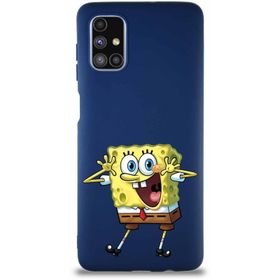 Printify Samsung Galaxy M51 Soft Premier Kapak Sünger Bob Tasarımlı Silikon Cep Telefonu Kılıfı