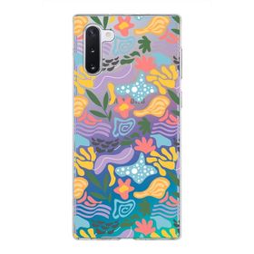 Printify Samsung Galaxy Note 10 İle Uyumlu 1mm Kapak Memphis Desen Tasarımlı Şeffaf Silikon Cep Telefonu Kılıfı