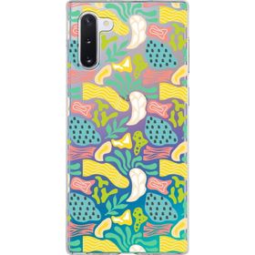 Printify Samsung Galaxy Note 10 İle Uyumlu 1mm Kapak Memphis Desen Tasarımlı Şeffaf Silikon Cep Telefonu Kılıfı
