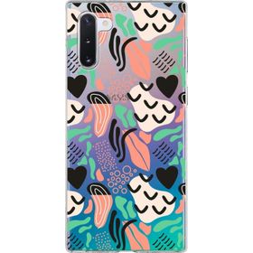 Printify Samsung Galaxy Note 10 İle Uyumlu 1mm Kapak Memphis Desen Tasarımlı Şeffaf Silikon Cep Telefonu Kılıfı