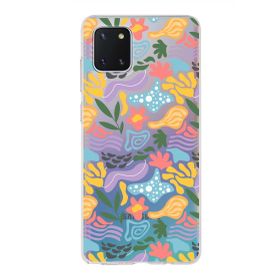 Printify Samsung Galaxy Note 10 Lite İle Uyumlu 1mm Kapak Memphis Desen Tasarımlı Şeffaf Silikon Cep Telefonu Kılıfı