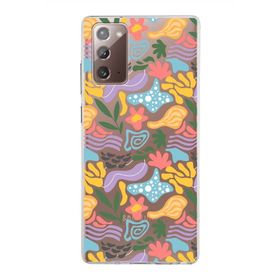 Printify Samsung Galaxy Note 20 İle Uyumlu 1mm Kapak Memphis Desen Tasarımlı Şeffaf Silikon Cep Telefonu Kılıfı