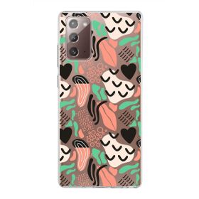 Printify Samsung Galaxy Note 20 İle Uyumlu 1mm Kapak Memphis Desen Tasarımlı Şeffaf Silikon Cep Telefonu Kılıfı