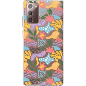Printify Samsung Galaxy Note 20 İle Uyumlu 1mm Kapak Memphis Desen Tasarımlı Şeffaf Silikon Cep Telefonu Kılıfı