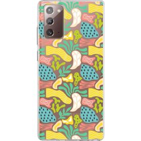 Printify Samsung Galaxy Note 20 İle Uyumlu 1mm Kapak Memphis Desen Tasarımlı Şeffaf Silikon Cep Telefonu Kılıfı