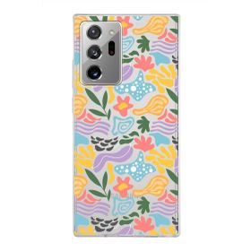 Printify Samsung Galaxy Note 20 Ultra İle Uyumlu 1mm Kapak Memphis Desen Tasarımlı Şeffaf Silikon Cep Telefonu Kılıfı