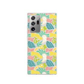 Printify Samsung Galaxy Note 20 Ultra İle Uyumlu 1mm Kapak Memphis Desen Tasarımlı Şeffaf Silikon Cep Telefonu Kılıfı