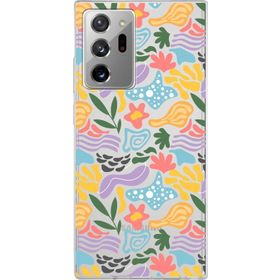 Printify Samsung Galaxy Note 20 Ultra İle Uyumlu 1mm Kapak Memphis Desen Tasarımlı Şeffaf Silikon Cep Telefonu Kılıfı