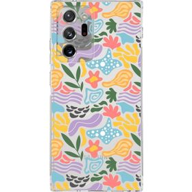 Printify Samsung Galaxy Note 20 Ultra Uyumlu Kamera Korumalı Kapak Memphis Desen Tasarımlı Şeffaf Cep Telefonu Kılıfı