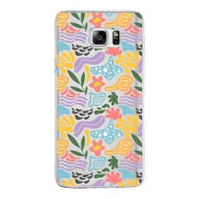 Printify Samsung Galaxy Note 4 İle Uyumlu 1mm Kapak Memphis Desen Tasarımlı Şeffaf Silikon Cep Telefonu Kılıfı