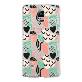 Printify Samsung Galaxy Note 4 İle Uyumlu 1mm Kapak Memphis Desen Tasarımlı Şeffaf Silikon Cep Telefonu Kılıfı