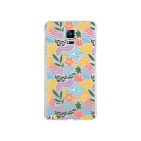 Printify Samsung Galaxy Note 4 İle Uyumlu 1mm Kapak Memphis Desen Tasarımlı Şeffaf Silikon Cep Telefonu Kılıfı