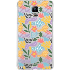 Printify Samsung Galaxy Note 4 İle Uyumlu 1mm Kapak Memphis Desen Tasarımlı Şeffaf Silikon Cep Telefonu Kılıfı
