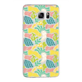 Printify Samsung Galaxy Note 5 İle Uyumlu 1mm Kapak Memphis Desen Tasarımlı Şeffaf Silikon Cep Telefonu Kılıfı