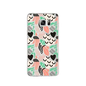 Printify Samsung Galaxy Note 5 İle Uyumlu 1mm Kapak Memphis Desen Tasarımlı Şeffaf Silikon Cep Telefonu Kılıfı