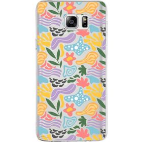 Printify Samsung Galaxy Note 5 İle Uyumlu 1mm Kapak Memphis Desen Tasarımlı Şeffaf Silikon Cep Telefonu Kılıfı