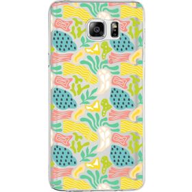 Printify Samsung Galaxy Note 5 İle Uyumlu 1mm Kapak Memphis Desen Tasarımlı Şeffaf Silikon Cep Telefonu Kılıfı