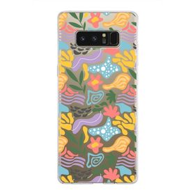 Printify Samsung Galaxy Note 8 İle Uyumlu 1mm Kapak Memphis Desen Tasarımlı Şeffaf Silikon Cep Telefonu Kılıfı