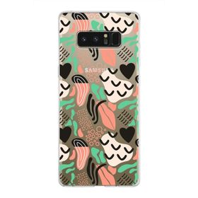 Printify Samsung Galaxy Note 8 İle Uyumlu 1mm Kapak Memphis Desen Tasarımlı Şeffaf Silikon Cep Telefonu Kılıfı
