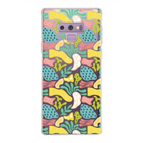 Printify Samsung Galaxy Note 9 İle Uyumlu 1mm Kapak Memphis Desen Tasarımlı Şeffaf Silikon Cep Telefonu Kılıfı