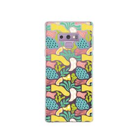 Printify Samsung Galaxy Note 9 İle Uyumlu 1mm Kapak Memphis Desen Tasarımlı Şeffaf Silikon Cep Telefonu Kılıfı
