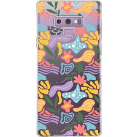 Printify Samsung Galaxy Note 9 İle Uyumlu 1mm Kapak Memphis Desen Tasarımlı Şeffaf Silikon Cep Telefonu Kılıfı