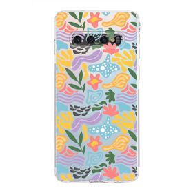 Printify Samsung Galaxy S10 Uyumlu Kamera Korumalı Kapak Memphis Desen Tasarımlı Şeffaf Cep Telefonu Kılıfı