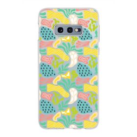 Printify Samsung Galaxy S10e İle Uyumlu 1mm Kapak Memphis Desen Tasarımlı Şeffaf Silikon Cep Telefonu Kılıfı