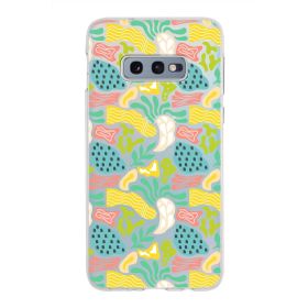 Printify Samsung Galaxy S10e İle Uyumlu 1mm Kapak Memphis Desen Tasarımlı Şeffaf Silikon Cep Telefonu Kılıfı