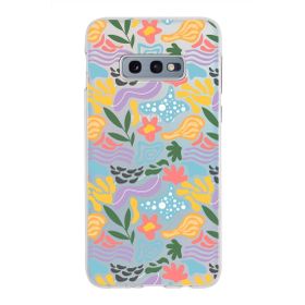 Printify Samsung Galaxy S10e İle Uyumlu 1mm Kapak Memphis Desen Tasarımlı Şeffaf Silikon Cep Telefonu Kılıfı