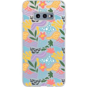 Printify Samsung Galaxy S10e İle Uyumlu 1mm Kapak Memphis Desen Tasarımlı Şeffaf Silikon Cep Telefonu Kılıfı