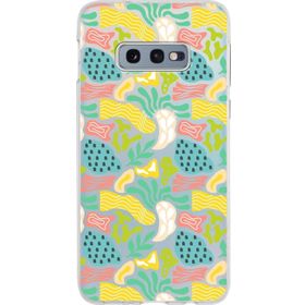 Printify Samsung Galaxy S10e İle Uyumlu 1mm Kapak Memphis Desen Tasarımlı Şeffaf Silikon Cep Telefonu Kılıfı