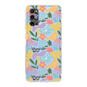 Printify Samsung Galaxy S20 İle Uyumlu 1mm Kapak Memphis Desen Tasarımlı Şeffaf Silikon Cep Telefonu Kılıfı