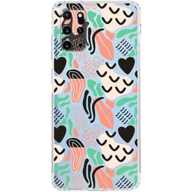 Printify Samsung Galaxy S20 İle Uyumlu 1mm Kapak Memphis Desen Tasarımlı Şeffaf Silikon Cep Telefonu Kılıfı
