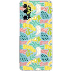 Printify Samsung Galaxy S20 İle Uyumlu 1mm Kapak Memphis Desen Tasarımlı Şeffaf Silikon Cep Telefonu Kılıfı
