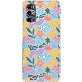 Printify Samsung Galaxy S20 İle Uyumlu 1mm Kapak Memphis Desen Tasarımlı Şeffaf Silikon Cep Telefonu Kılıfı