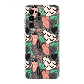 Printify Samsung Galaxy S20 Plus İle Uyumlu 1mm Kapak Memphis Desen Tasarımlı Şeffaf Silikon Cep Telefonu Kılıfı