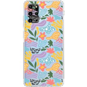 Printify Samsung Galaxy S20 Plus İle Uyumlu 1mm Kapak Memphis Desen Tasarımlı Şeffaf Silikon Cep Telefonu Kılıfı