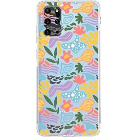 Printify Samsung Galaxy S20 Plus İle Uyumlu 1mm Kapak Memphis Desen Tasarımlı Şeffaf Silikon Cep Telefonu Kılıfı