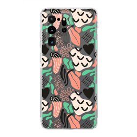 Printify Samsung Galaxy S20 Ultra İle Uyumlu 1mm Kapak Memphis Desen Tasarımlı Şeffaf Silikon Cep Telefonu Kılıfı