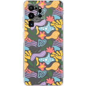 Printify Samsung Galaxy S20 Ultra İle Uyumlu 1mm Kapak Memphis Desen Tasarımlı Şeffaf Silikon Cep Telefonu Kılıfı