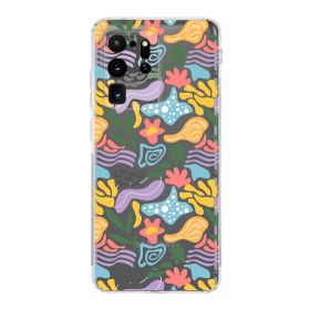 Printify Samsung Galaxy S20 Ultra Uyumlu Kamera Korumalı Kapak Memphis Desen Tasarımlı Şeffaf Cep Telefonu Kılıfı